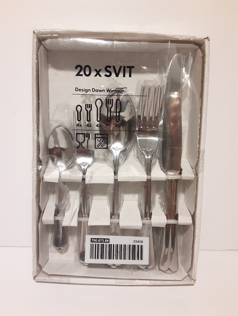 Vintage IKEA Svit 20 Pc. Set Flatware Stainless Cutlery Fork Knife Spoon NEW NOS
